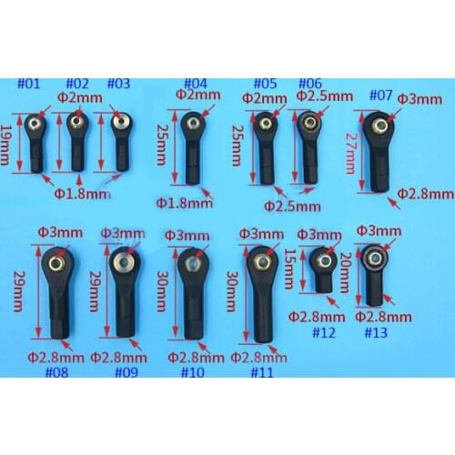 20Pcs M2/M2.5/M3 Plastic Ball Joint 2/3mm Tie Link Rod End Holder Wear Resisting Connector For Rc Boat Car Airplane Trucks Buggy
