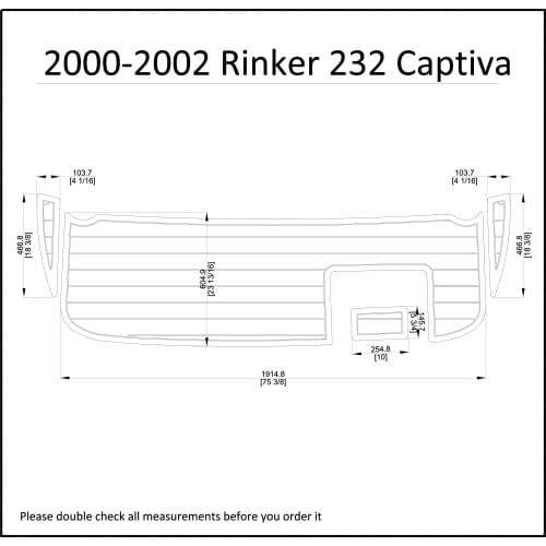 2000-2002 Rinker 232 Swim Platform Pads Boat EVA Teak Decking 1/4" 6mm