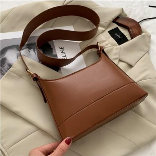2021Fashion Exquisite Shopping Bag Portable PU Leather Shoulder Bag Women Solid Color Square Commuter Handbag Trunk
