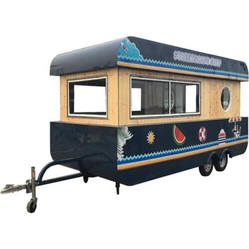 3.2m 4.2m Fast Food Truck Trailer Boat Shape Coffee Bike For Snack Food Hot Dog Cart Ice Cream Kiosk