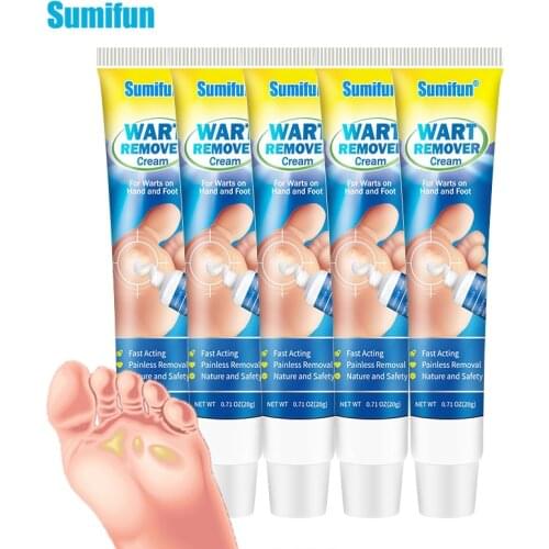 5pcs Sumifun Warts Remover Antibacterial Ointment Finger Face Body Skin Tag Remover Herbal Extract Foot Corn Plaster Skin Care