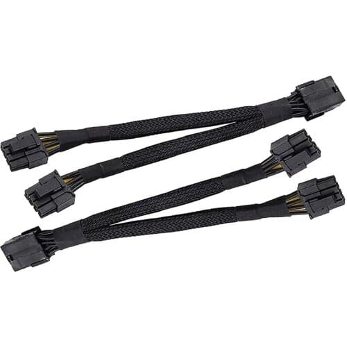 GPU PCIe 8 Pin Female To Dual 2X 8 Pin (6+2) Male PCI Express Power Adapter Braided Y-Splitter Extension GPU Power Data Cable