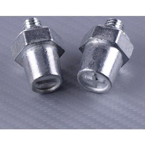 DWCX 2pcs Zinc Alloy Car Positive & Negative Battery Post Terminal Adapter Converter Connector Accessories Silver