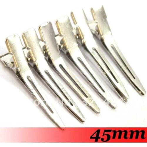 Free Ship!!!1000piece 45mm Platinum Dull Silver Plated Tone Alligator Hair Metal Clips Hair Jewelry Pin findings accessories