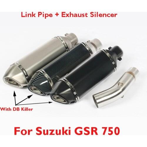 Slip on Motorcycle Exhaust Muffler Pipe Silencer Connection Link Middle Mid Pipe for Suzuki GSR750 GSXS750 BK750
