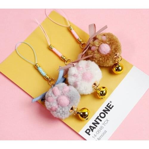 2020 Cute Dog Pet Paw Doll Key Chain Car Keyring Holder Bag Pendant Charm Keychain Plush Stuffed Toys Mobile Accessories D426
