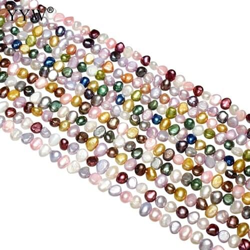 5.5-6mm Cultured Baroque Freshwater Pearl Beads for Jewelry Making Natural Muticolor Hole 0.8mm 15.5 Inch Strand Wholesale Jewel