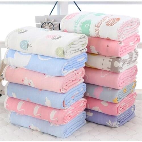 110*110cm baby soft infant bath towel gauze breathable blanket bedding cover swaddle kids six layers organic bath towel blanket