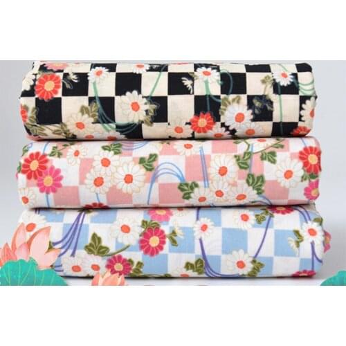 Flower Printed Cotton Poplin Sewing Fabric By Meter For DIY Summer Shirt Beach Shorts Materials 50*145cm