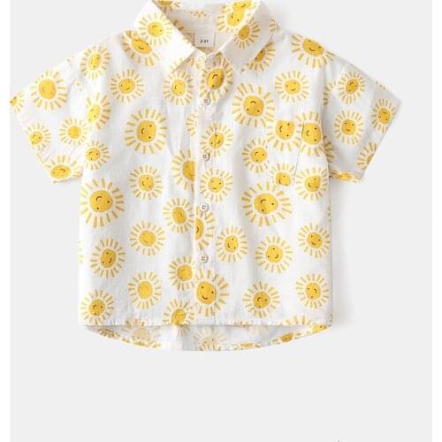 Summer Happy Sun Boys Shirts Cute Beach Vacation Girls Tops T-shirt Outfit Childrens Clothes