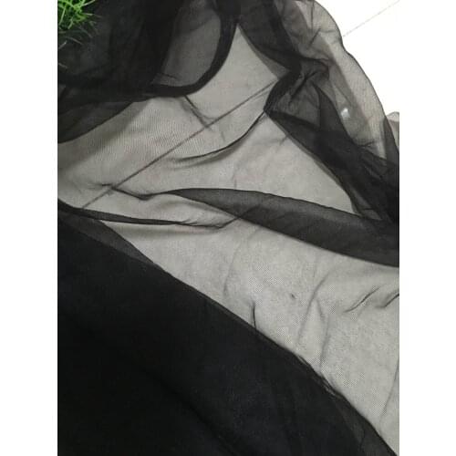 Hot! soft mesh tulle gauze plain fabric black 160cm wide high quality fashion chic fabric for dress blouse skirt tutu pettiskirt