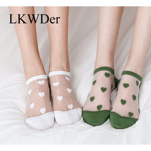 LKWDer 1 Pair Transparent Invisibl Women Sock Slippers New Color Summer Style Thin Women Cute Ankle Socks Women Fashione Socks
