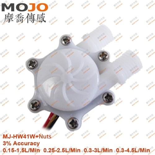 MJ-HW41W(FDA) Hall flow sensor 0.15-1.5LPM 0.25-2.5LPM 0.3-3LPM 0.3-4.5LPM G1/4" tube high precision coffee machine