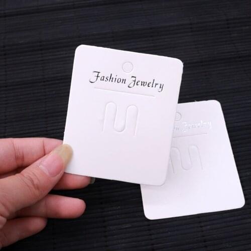 Fashion 100pcs/lot 7.3*6cm Clip Jewelry Display Card Buckle Brooch Pins Paper Packaging Tags Cards Holder Logo Customized