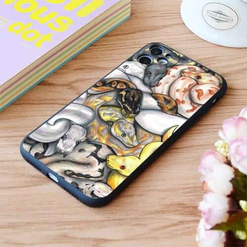 For iPhone Pile O Pythons Print Soft Matt Apple iPhone Case 6 7 8 11 12 Plus Pro X XR XS MAX SE