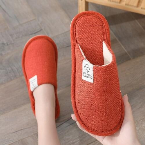 Cheap Slippers Japanese style women men Winter cotton slippers Indoor home slippers Non-slip floor slippers 2021 New