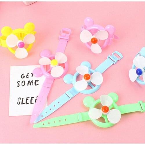 5 Pcs/set Novelty Baby Kids Colorful Small Windmills Toy Children Plastic Windmill Wrist Watch Toys Pinwheel Wind Spinner