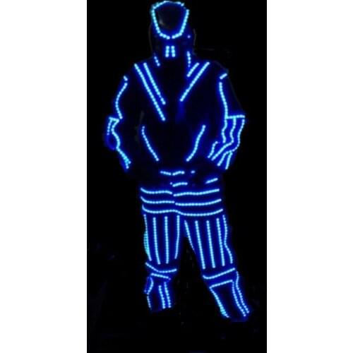 Customized Size Full Color Led Lighting Jacket/Clothing/Wear Led Robot Luminous Costume With Led Mask For Stage Show Ballroom