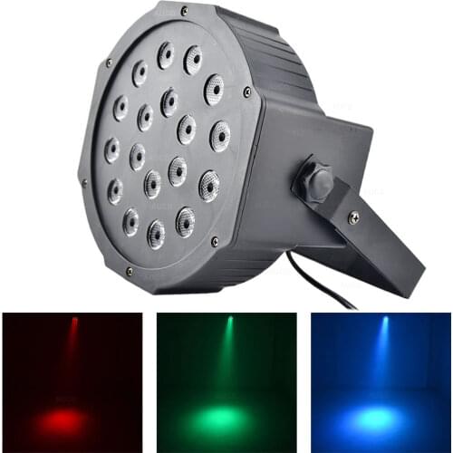 AUCD Mini 18W LEDs RGB Full Color PAR Lights Beam DMX Sound Disco Ball Projector Spotlight DJ Party Show Stage Strobe Lamp Par18