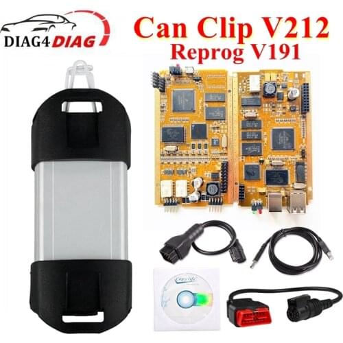 Full Chip Can Clip V206 + Reprog V191 + Pin Extractor Golden AN2131QC Chip For Renault Can Clip Diagnostic Interface