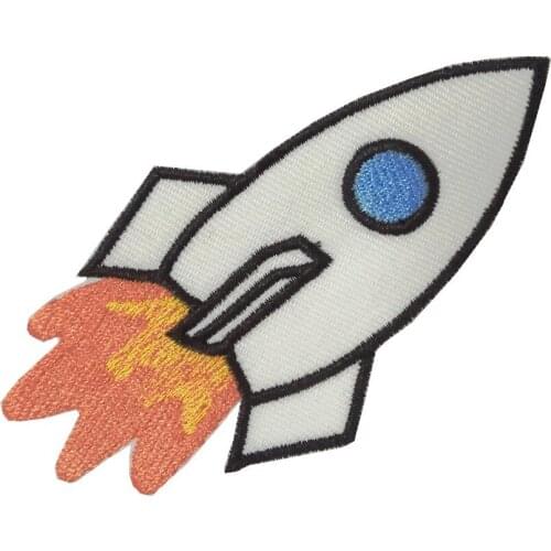Rocket missile spacecraft aircraft outer space ufo applique iron-on patch