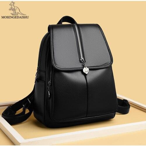Luxury Designer Womens Anti-theft Backpack High Quality PU Leather Ladies Backpack Solid Color Design Women Travel Bags Bolsos