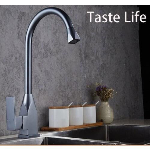 Luxury Grey Kitchen Faucet Top Quality Kitchen Sink Faucet Mixer Single Hole Water Tap Torneira Cozinha Kitchen Sink Water Tap