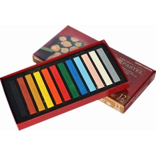 SIMBALION 12 long soft pastel color students stick toner painting special chalk brush children