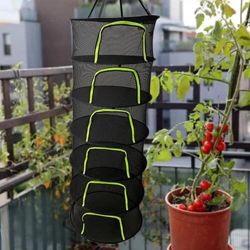 Plant Drying Nets 6-layer Foldable Zip Net For Herbs Vegetables And Fruits Drying Planting Tents Gardening Flower Planting Bag