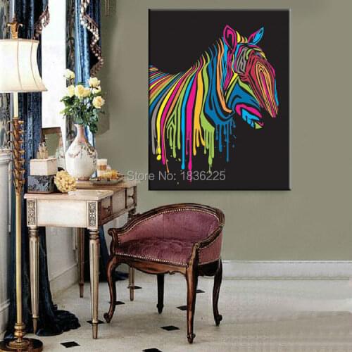 Modern room photo bright colored oil paintings zebra animals beautiful pictures to paint oil paintings to decorate rooms