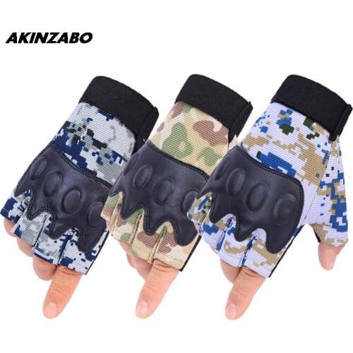 Fingerless Tactical Gloves Military Camouflage Anti-Slip Battle Shooting Paintball Airsoft Army Hunting Bicycle Military Gloves