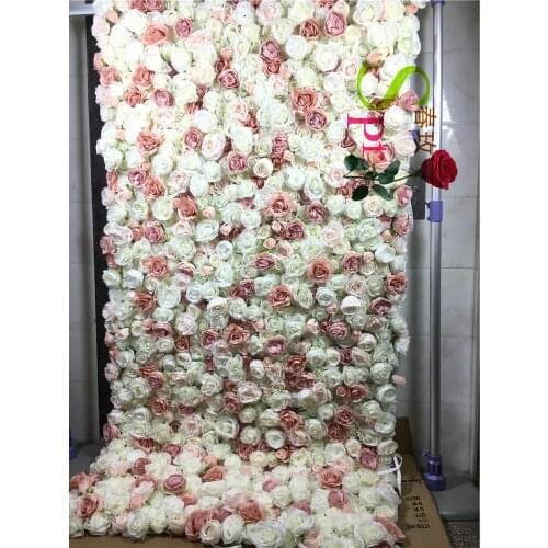 SPR Free Shipping roll up flower wall wedding backdrop pink ombre style artificial flower row and arch decorative flore