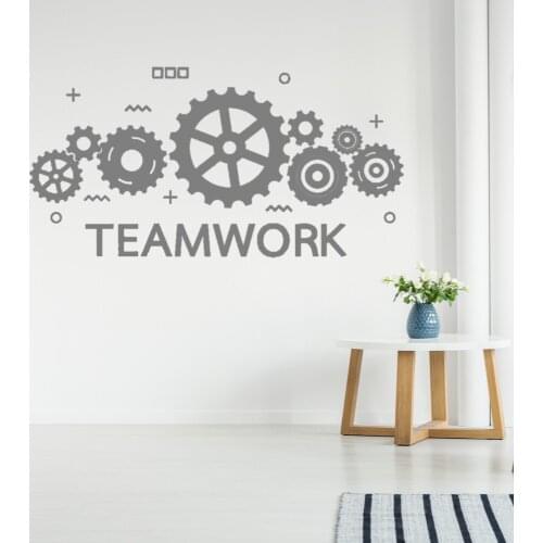 Teamwork Gears Vector Wall Sticker Decal Team Work Sticker Office Wall Decoration A00411