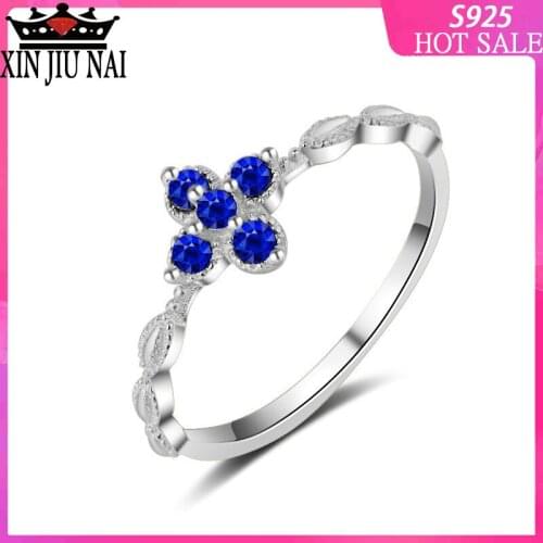 Vintage solid 925 Silver Alluring Brilliant Marquise Stackable Finger Ring with Clear CZ Original Fine Jewelry sapphire ring
