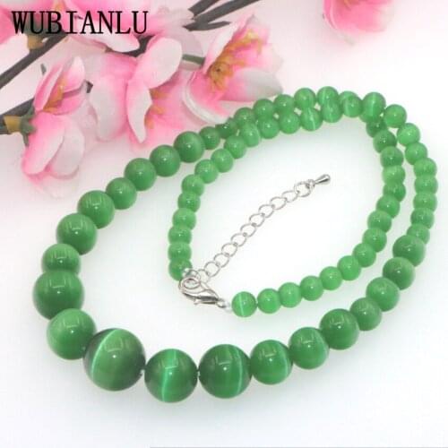 WUBIANLU New 11 Style 6-14mm Moonlight High-End Cats Eye Beads Chokers Necklaces For Women Costume Jewelry Fashion Wholesal
