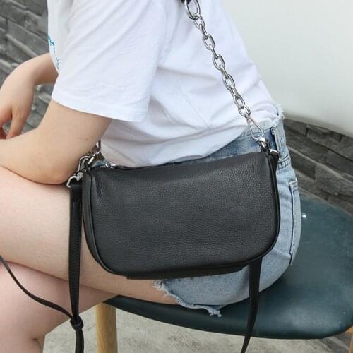 Women Handbags Womens Bag 100% Genuine Leather Underarm Shoulder Bag Luxury Chain Design Small Messenger Bags For Ladies Purses