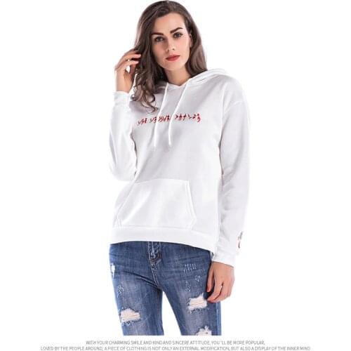 YYFS 2019 Womens Hoodies Embroidery Letter Harajuku Casual Coat Pullovers Thick Loose Women Pocket Hoodies Sweatshirt Female