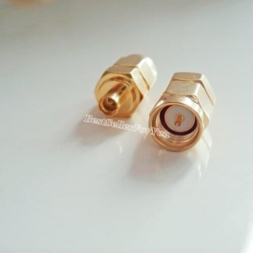 1Pcs MMCX female jack to SMA male plug straight Connector RF coax Adapter