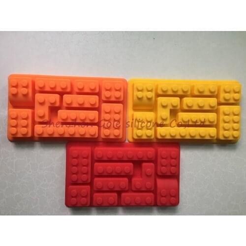 300pcs Toy Brick Shape Silicone Fandont Chocolate Mold Ice Cube Mould Cake Cake Tools FDA LFGB Ice Mold Brick Block