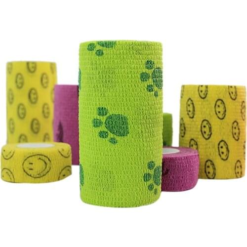 6 Rolls Outdoor Medical Bandage First Aid Kit Waterproof Adhesive Elastic Pet Bandage Self Adhesive Breathable Tape Colorful