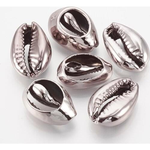 100pcs UV Plated Cowrie Shell Beads for Jewelry Bracelet Necklace Earring Making DIY 18~21x11~14x6~7mm