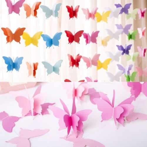 Colorful Butterfly Paper Garland Paper String Childrens Room Shopping Mall Window Ornaments DIY Wedding Birthday Party Supplies