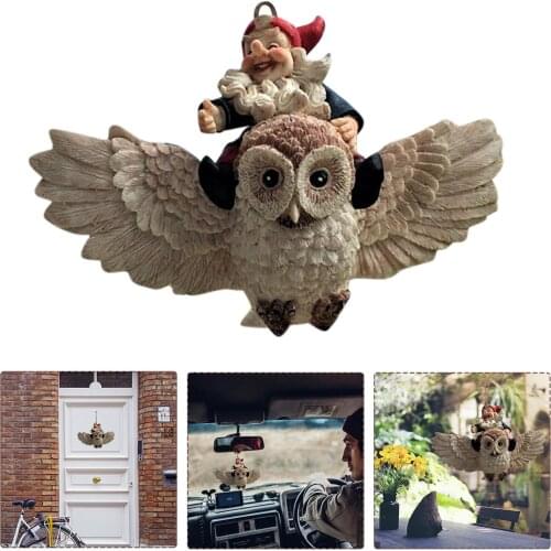 Garden Owl Dwarf Pendant Office Garden Tree Decoration Plaques Exquisite Gift Garden Yard Creative Lovely Hanging Decoration #P3