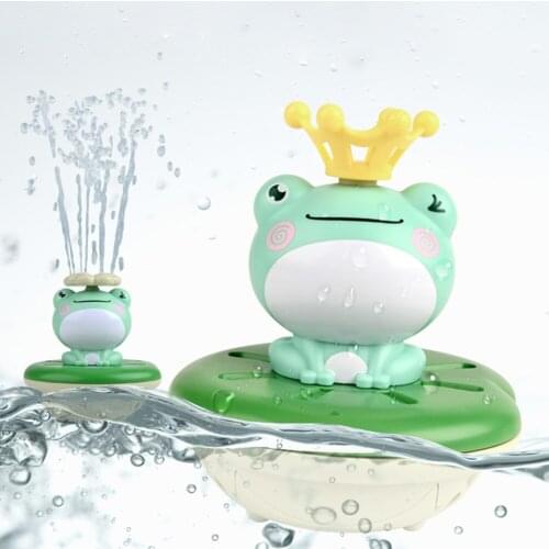 Baby Bath Toys Electric Water Spray Floating Rotation Green Frog Sprinkler Toy Shower Game For Children Kid Swimming Bathroom