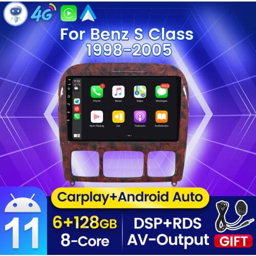 Android 10.0 Car FM Radio For Mercedes Benz S Class 1998-2005 W220 S280 S320 S430 S500 S55 W215 CL600 CL55 Multimedia GPS Player