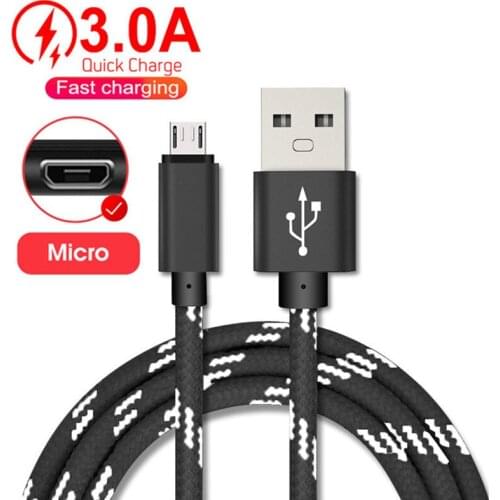 Micro USB data sync Cable For For Samsung Galaxy S3 S4 S6 S7 J7 A7 A10 Xiaomi Redmi 9AT Phone Charger Quick Charge nylon cables
