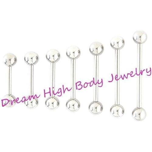 Straight Barbell Tongue Bar Tongue Ring Nipple Piercing Eyebrow Tregus 1.2mm 1.6mm 6mm 22mm length Ear Stud Fancy Body Jewelry