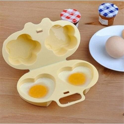 Creative Home Kitchen Heart Flowers Shape Egg Steamer Cooking Mold Kitchen Gadgets Egg Tool Huevos Herramienta