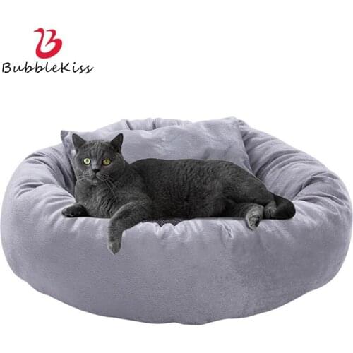 Bubble Kiss Dog Bed Gray Round Pet Bed House Egg Designed Bed For Dog Warm Pet Cat Mat Non-Slip Portable Dog Kennel Dog Supplies