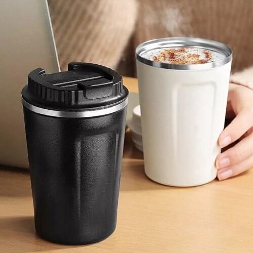 Mug Coffee Cup With Cover Double Stainless Steel Coffees Thermos Mug Portable Leak-Proof Insulated Bottle For Travel Office